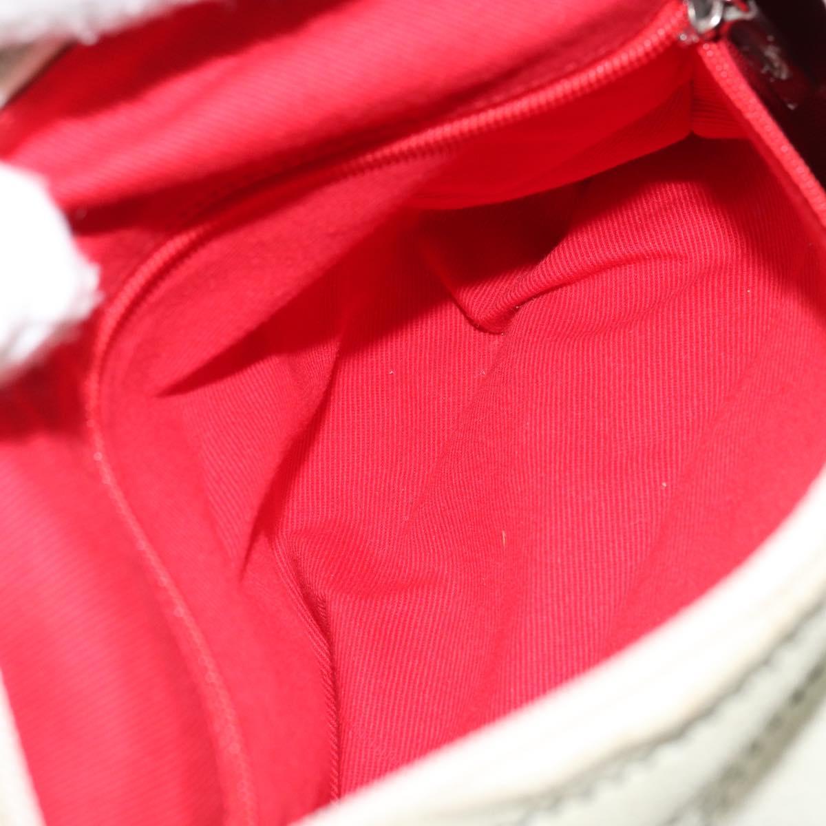 LOEWE Amazonas Hand Bag Leather White Silver Auth bs32121