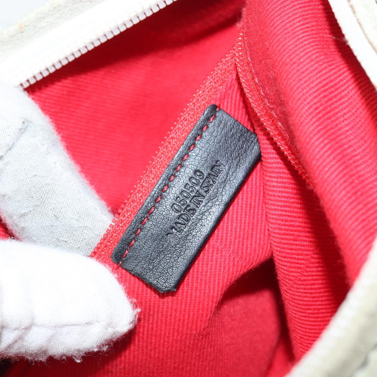 LOEWE Amazonas Hand Bag Leather White Silver Auth bs32121