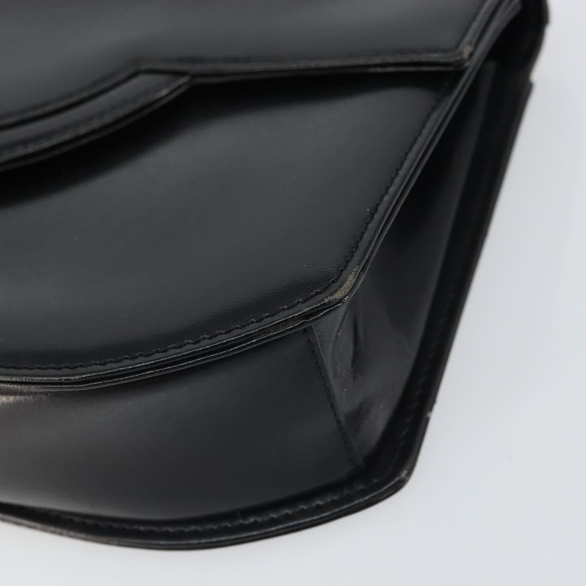 GIVENCHY Hand Bag Leather Black Gold Auth bs32122