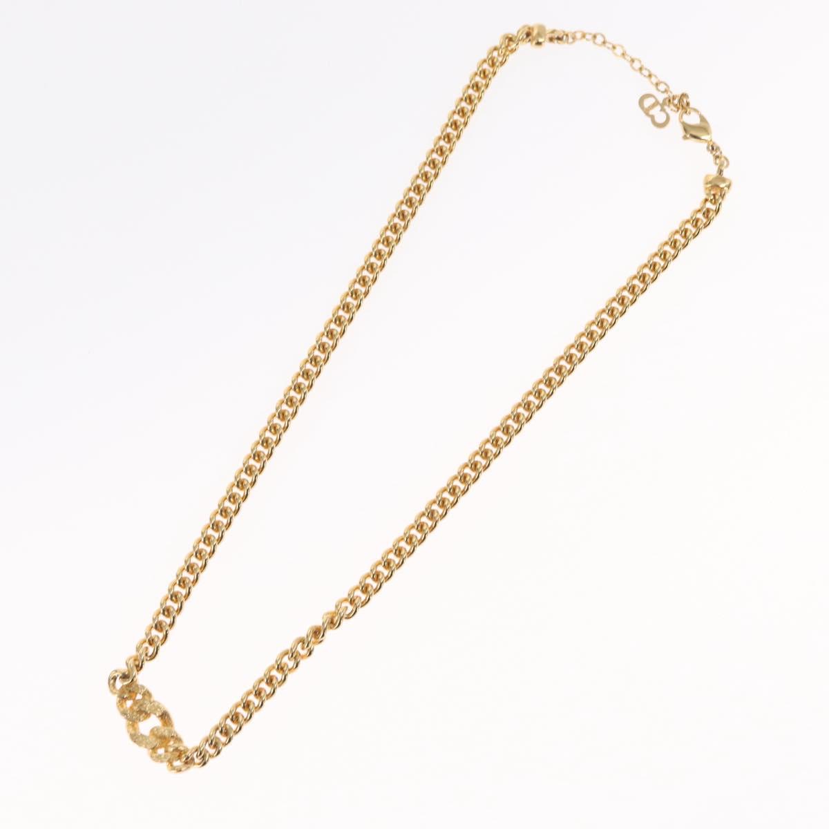 Christian Dior Necklace metal Gold Auth bs32130