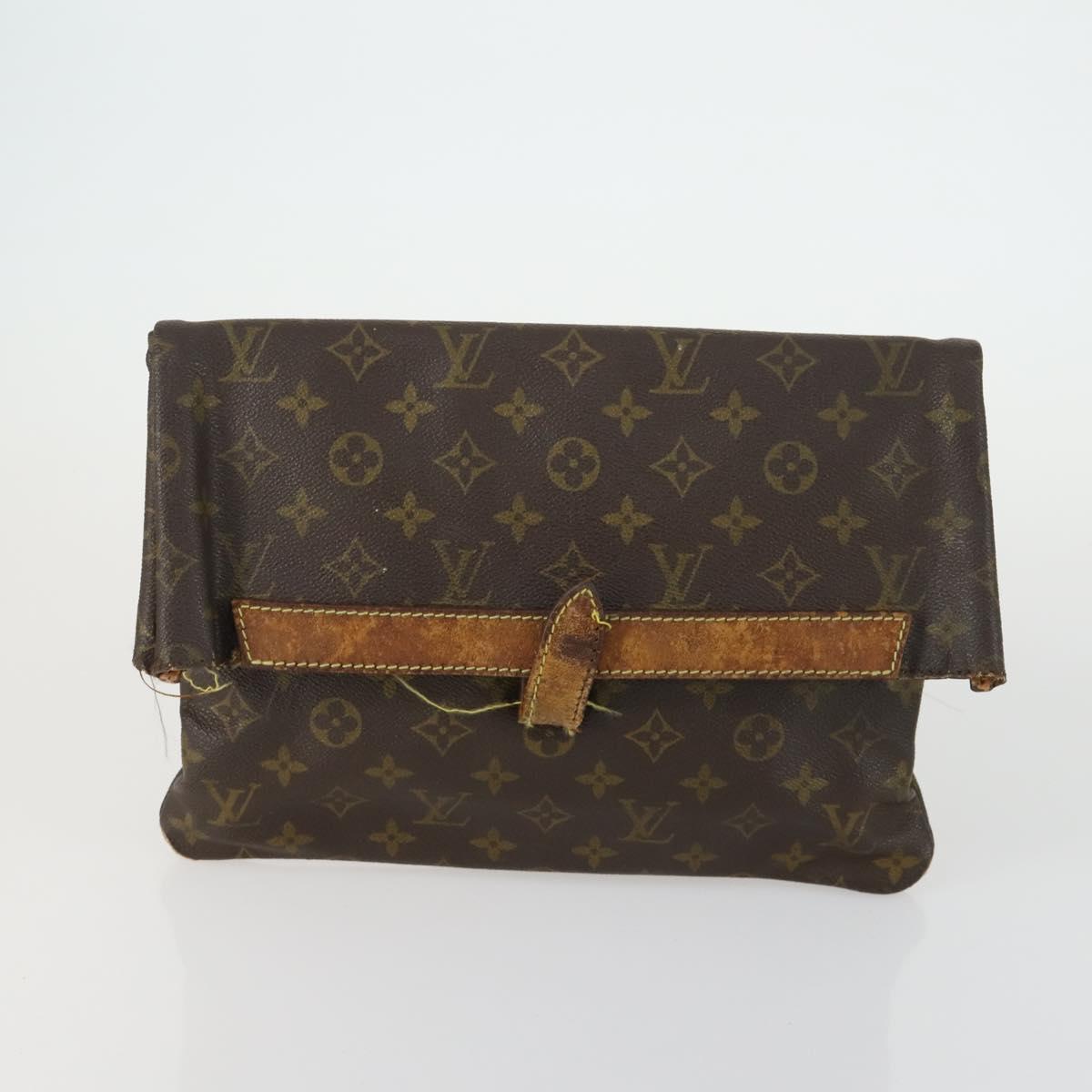 LOUIS VUITTON Monogram Clutch Bag 2 Set LV Auth bs32138