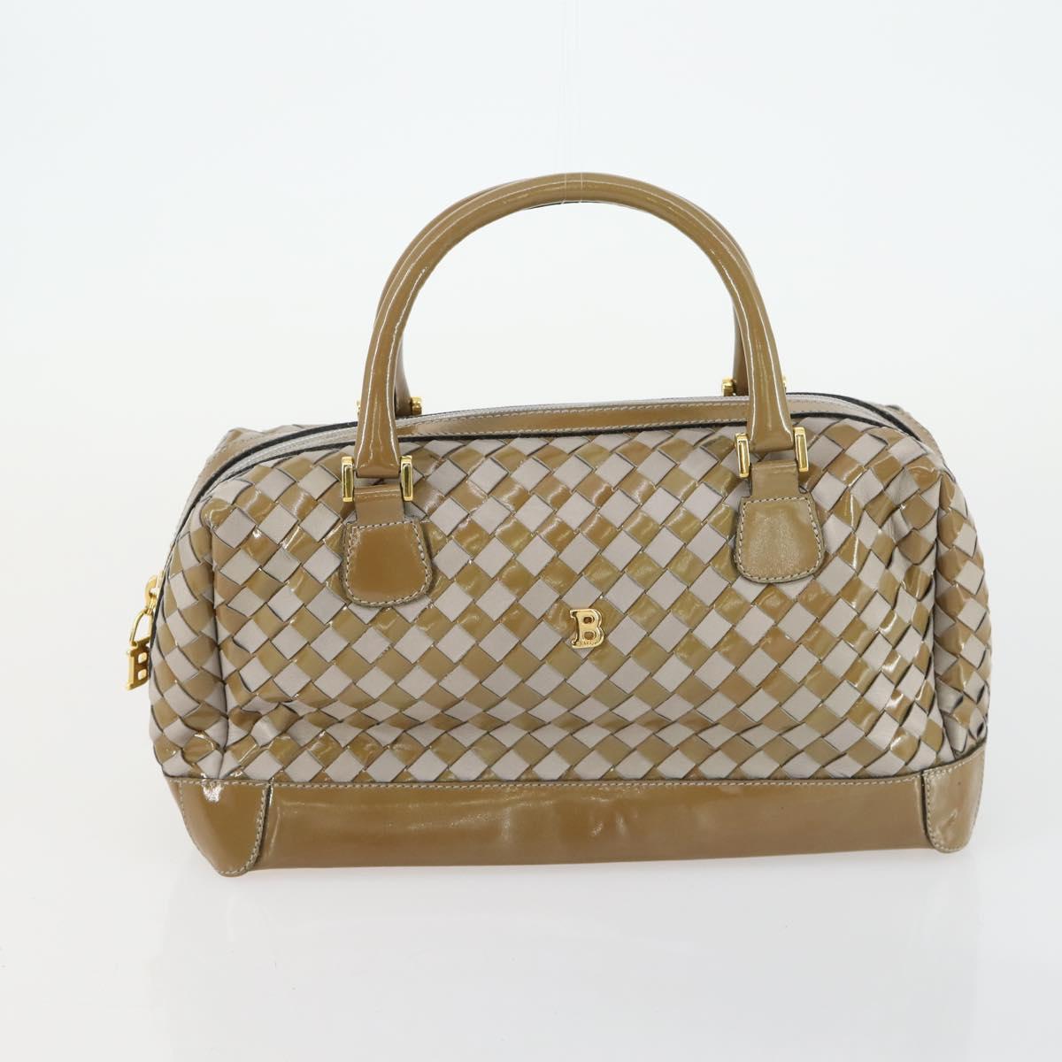 BALLY Hand Bag Leather PVC Canvas 4 Set Beige Black Brown Auth bs32143