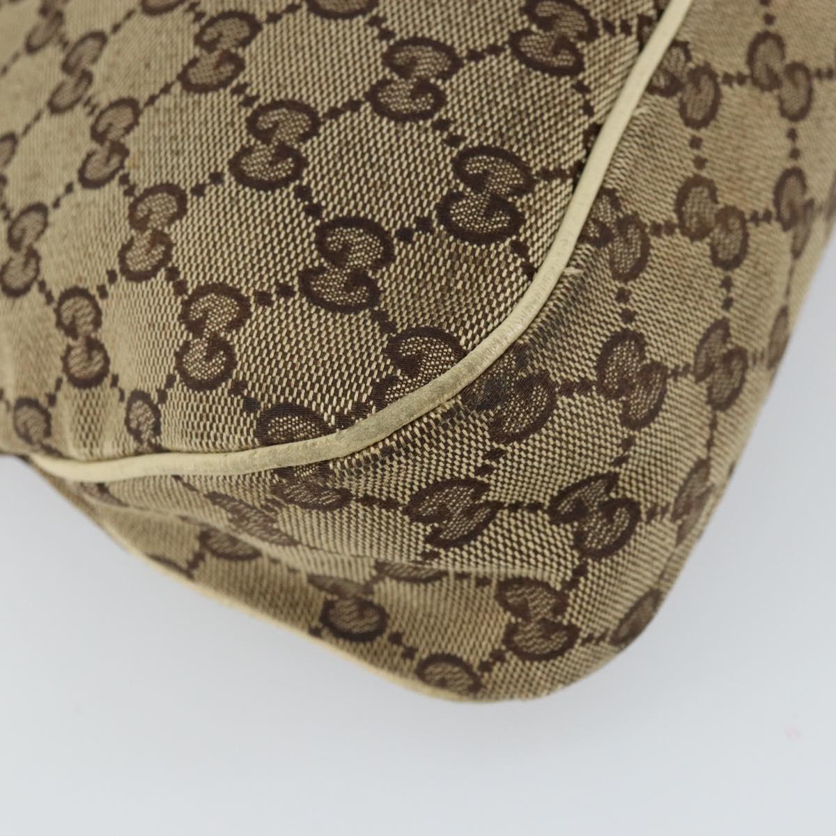 GUCCI GG Canvas Tote Bag Beige Gold 121023 Auth bs32145