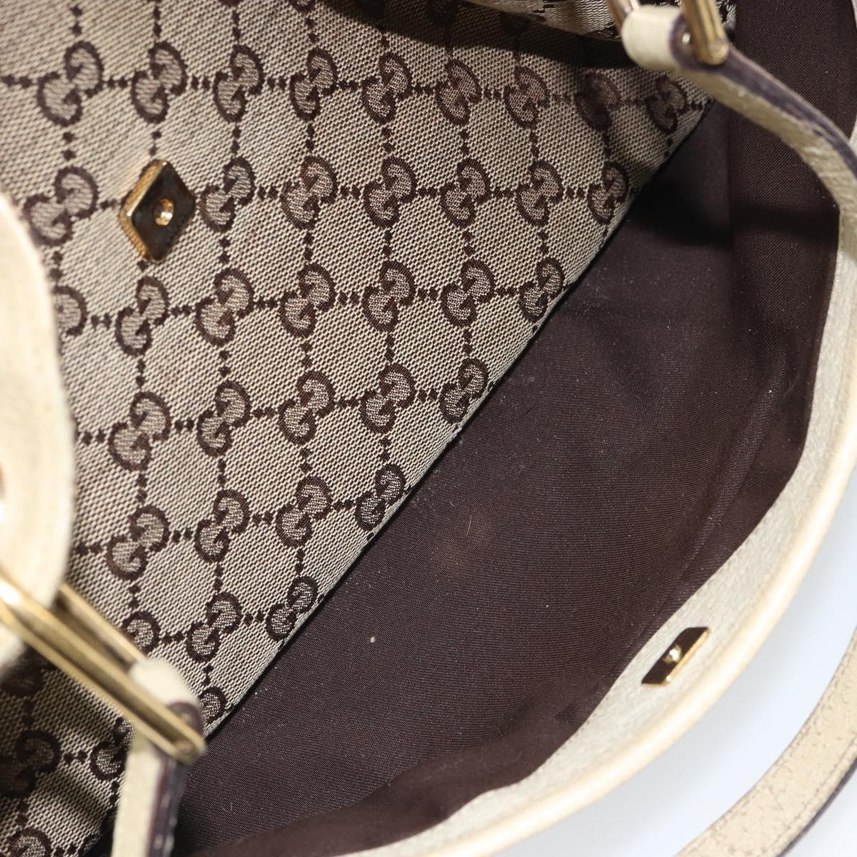GUCCI GG Canvas Tote Bag Beige Gold 121023 Auth bs32145