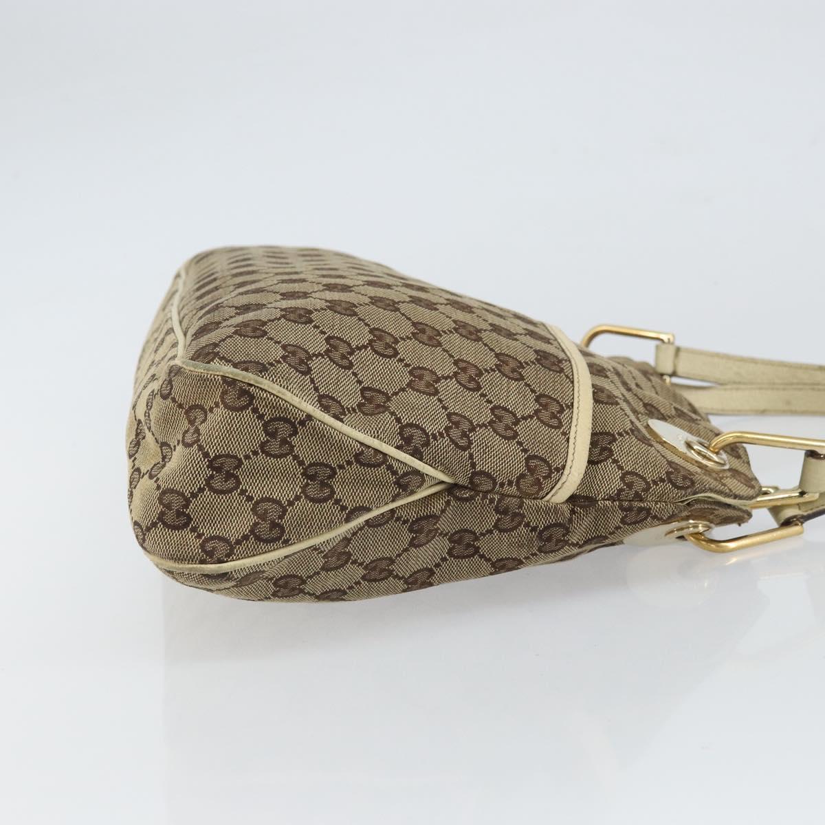 GUCCI GG Canvas Tote Bag Beige Gold 121023 Auth bs32145