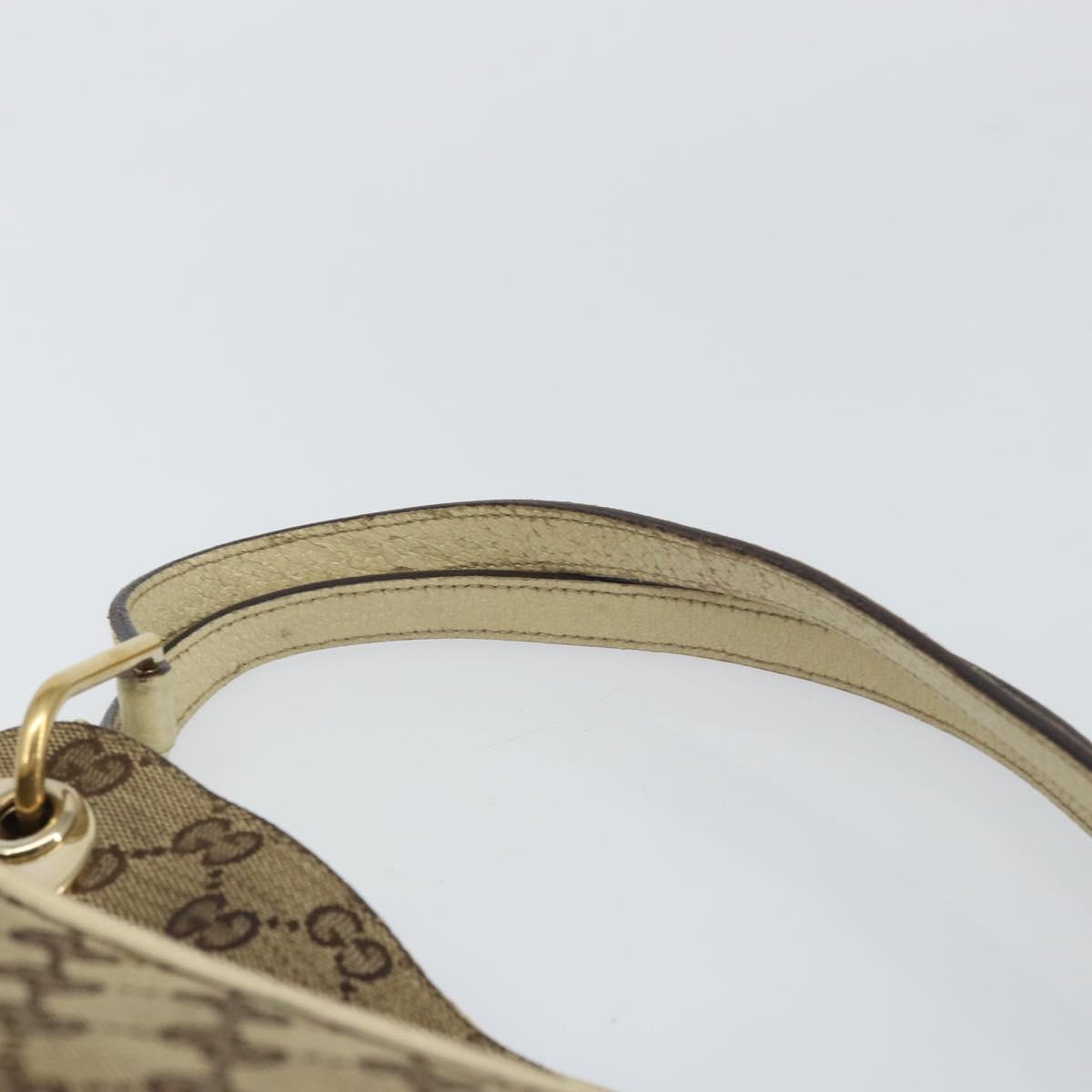 GUCCI GG Canvas Tote Bag Beige Gold 121023 Auth bs32145