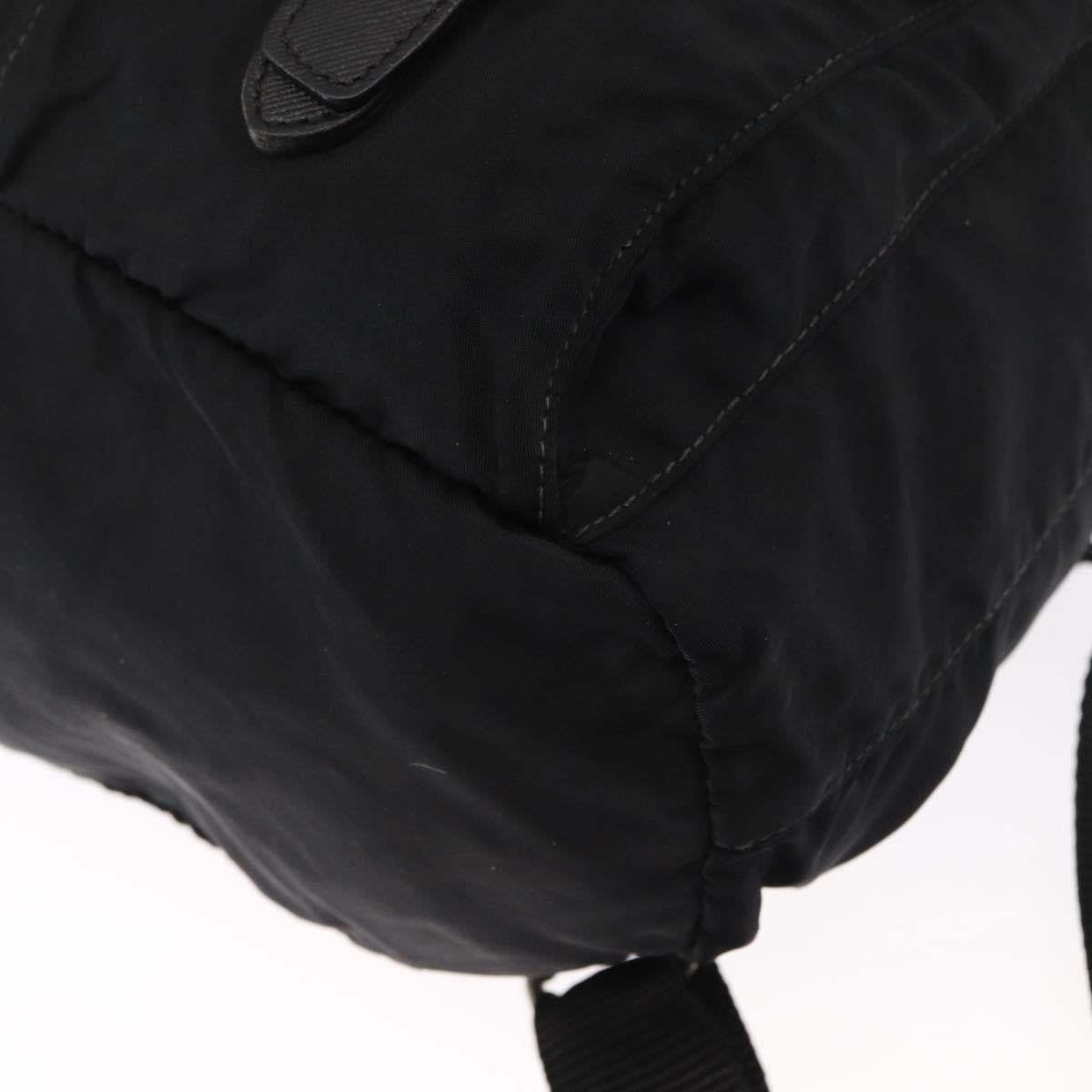 PRADA Backpack Nylon Black Silver Auth bs32149