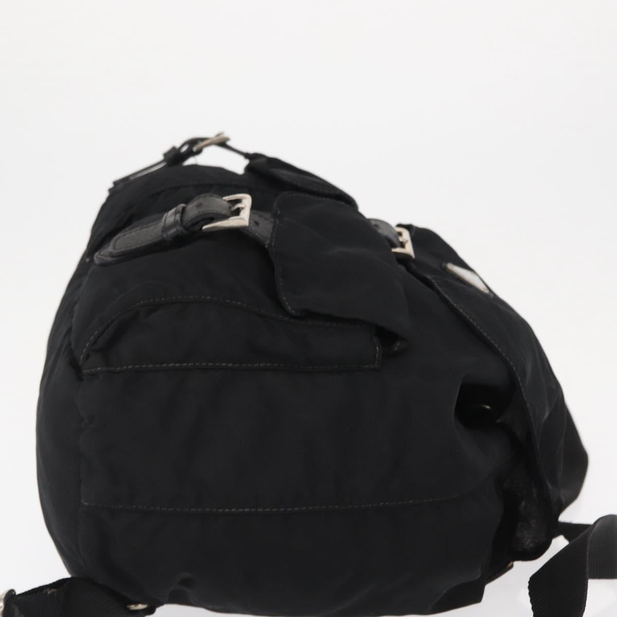 PRADA Backpack Nylon Black Silver Auth bs32149