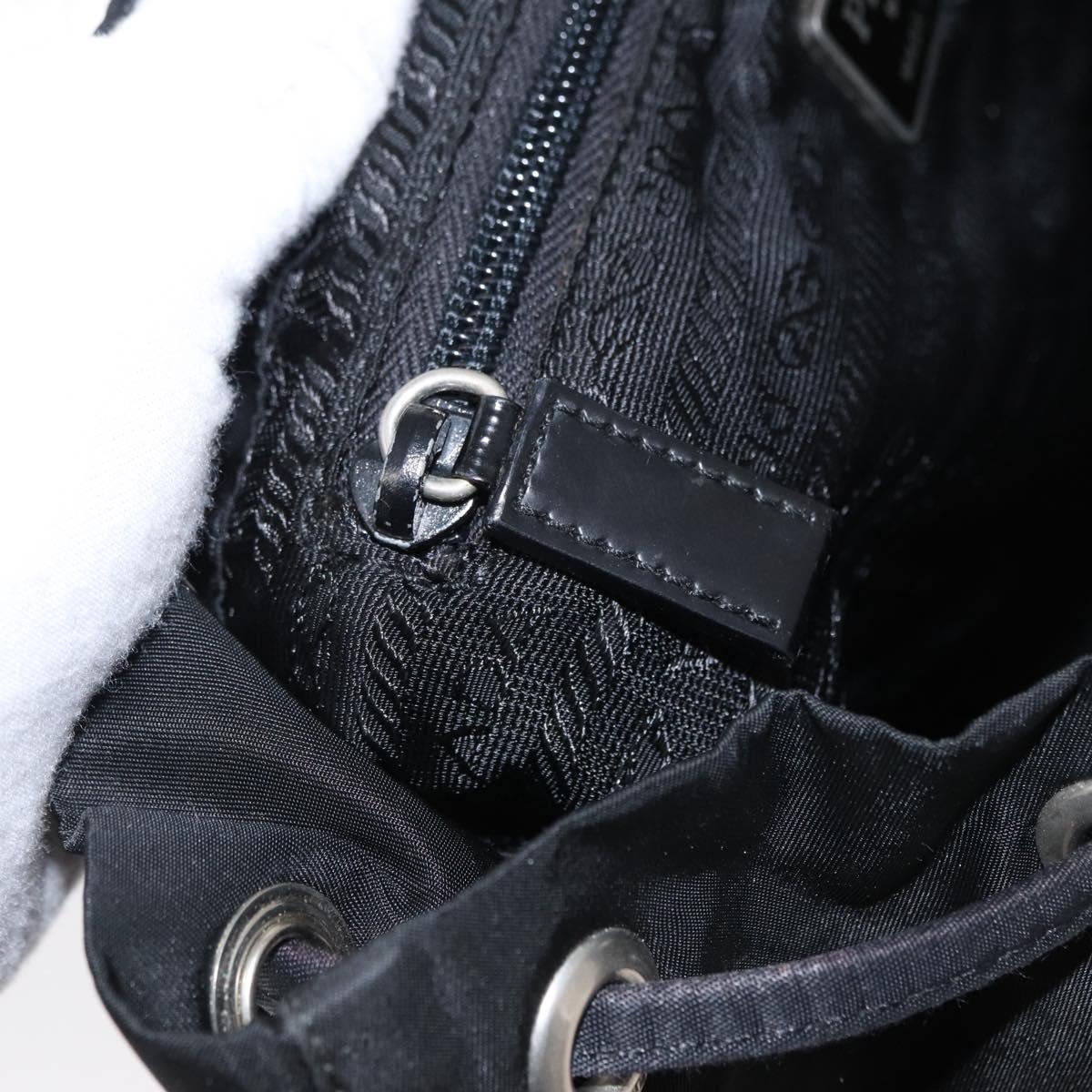 PRADA Backpack Nylon Black Silver Auth bs32150