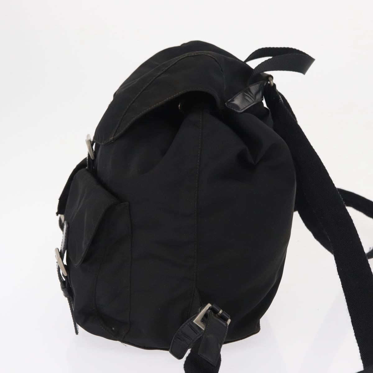 PRADA Backpack Nylon Black Silver Auth bs32150