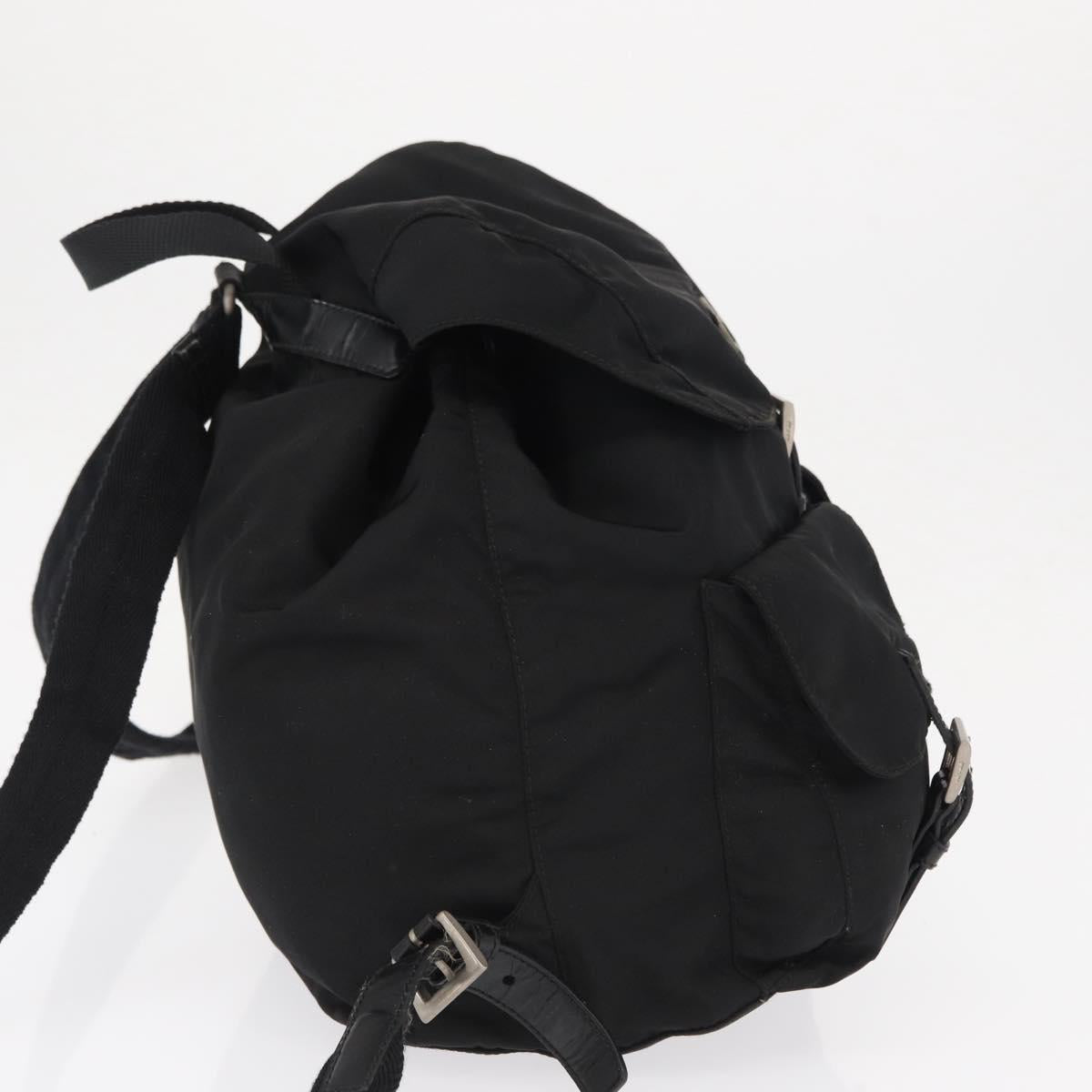 PRADA Backpack Nylon Black Silver Auth bs32150
