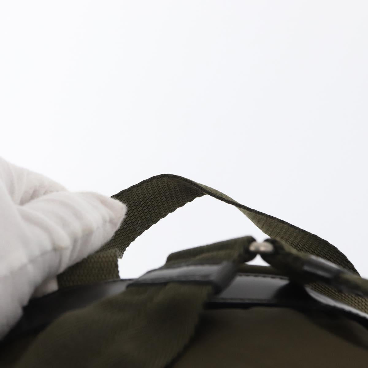 PRADA Backpack Nylon Khaki Silver Auth bs32151