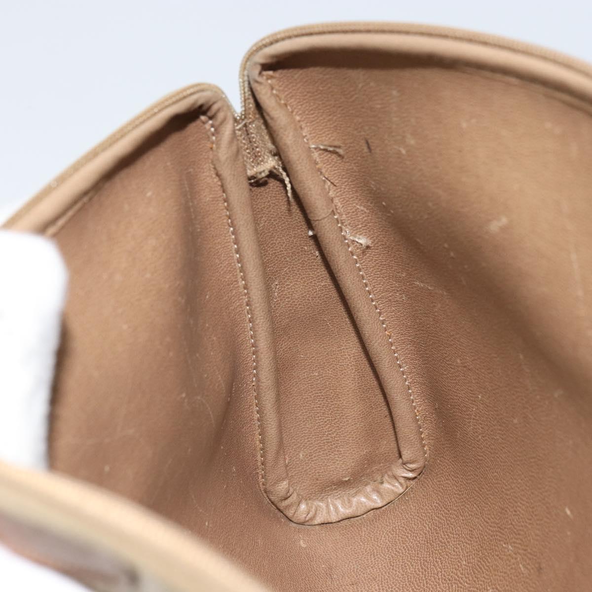 Christian Dior Honeycomb Canvas Clutch Bag PVC Beige Auth bs32152
