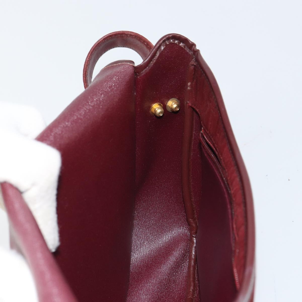 Christian Dior Trotter Canvas Shoulder Bag Red Gold Auth bs32153