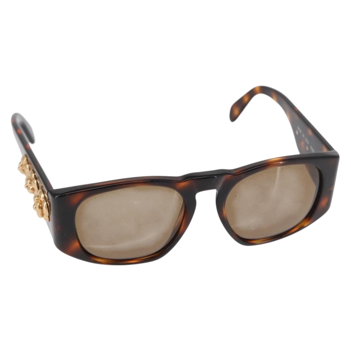 CHANEL Sunglasses plastic Brown CC Auth bs32160