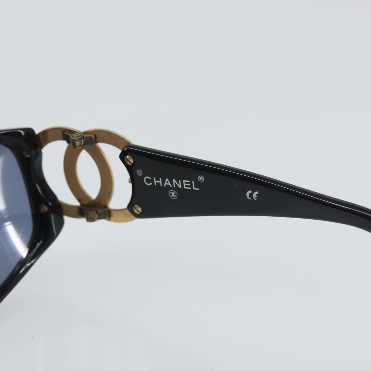 CHANEL Sunglasses plastic Black CC Auth bs32164