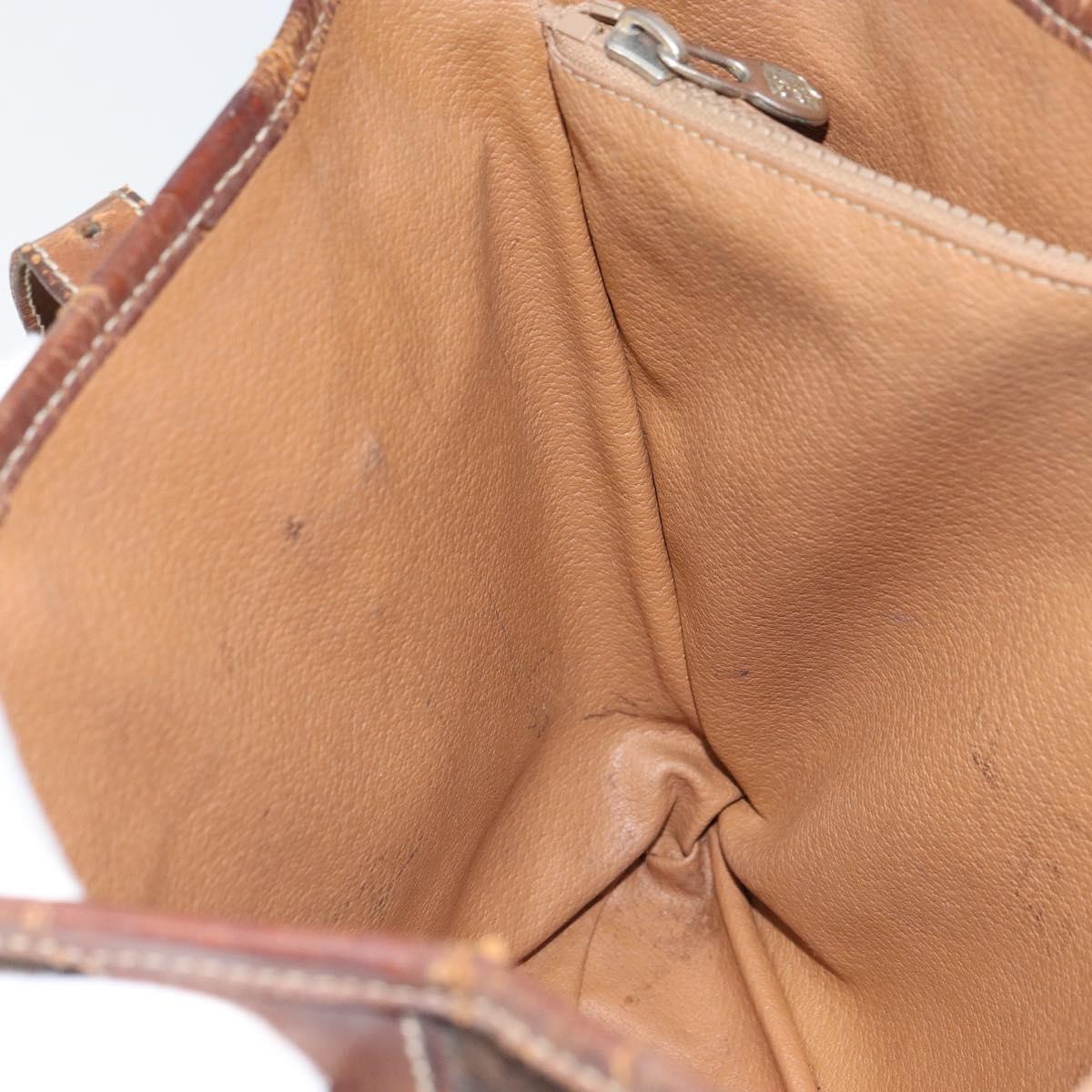 CELINE Macadam Canvas Tote Bag PVC Leather Brown Gold Auth bs32180