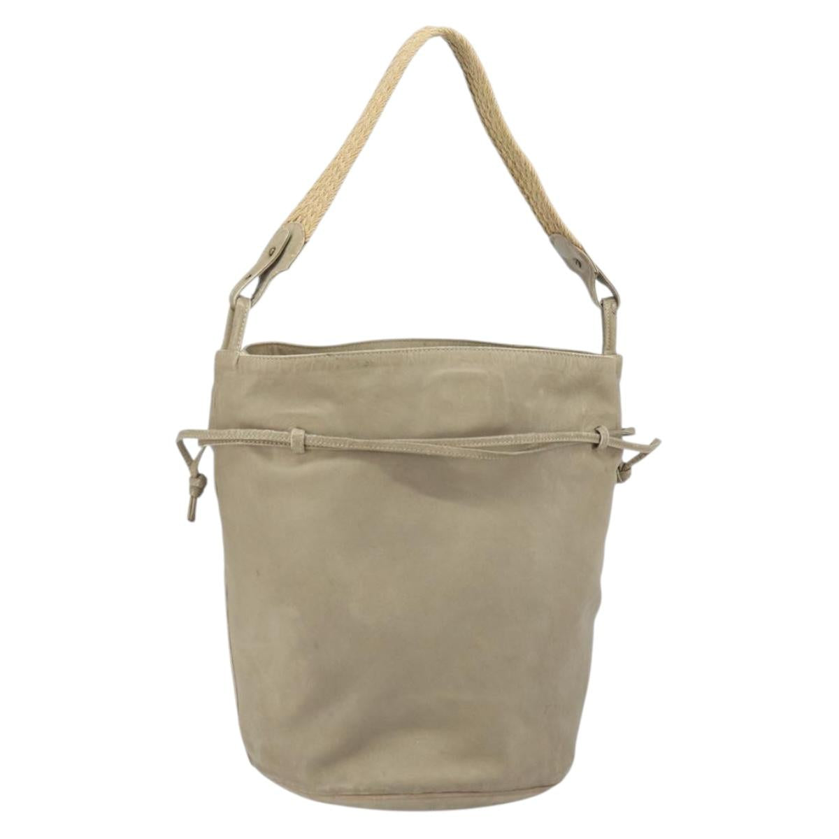 BOTTEGA VENETA Shoulder Bag Leather Beige Auth bs32186