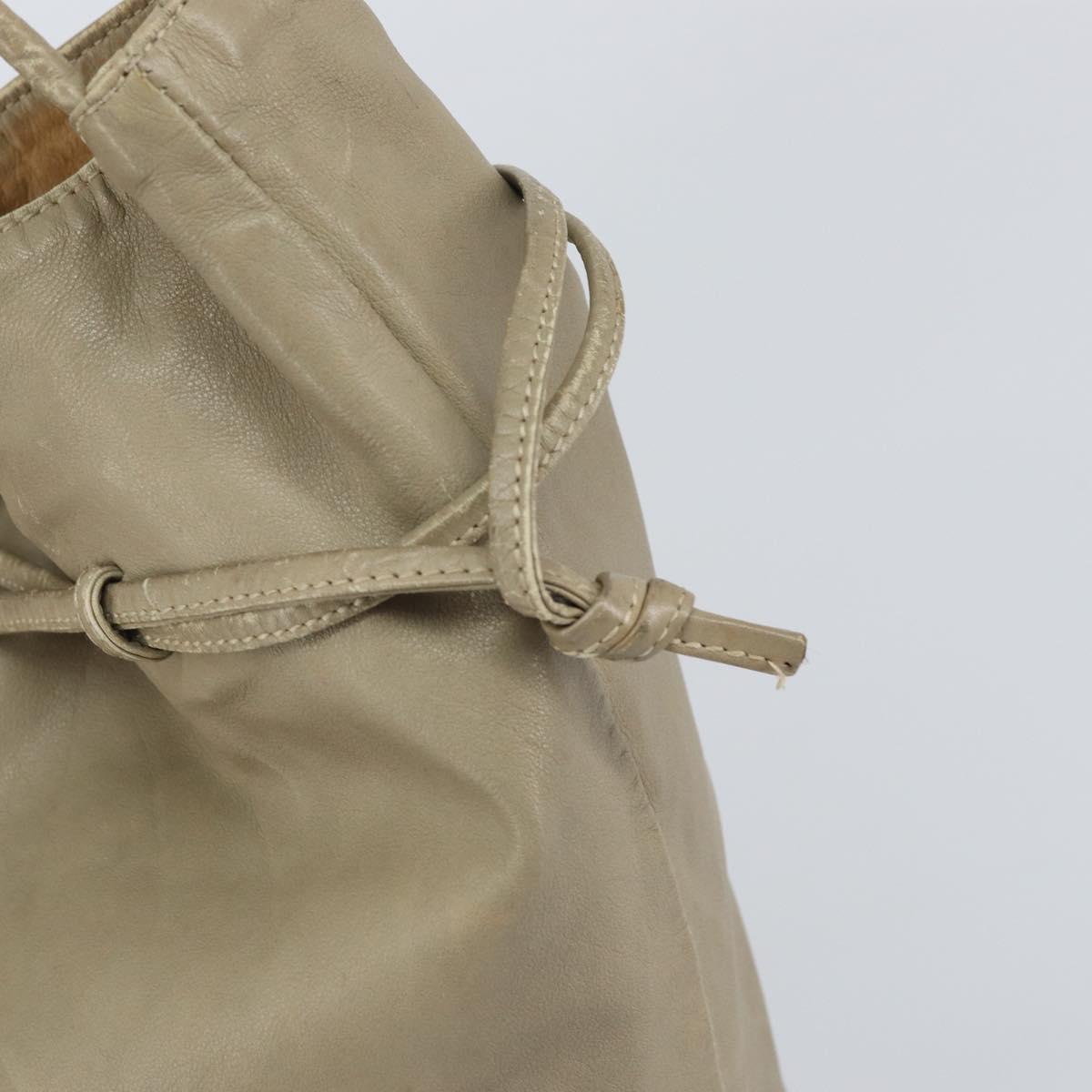 BOTTEGA VENETA Shoulder Bag Leather Beige Auth bs32186