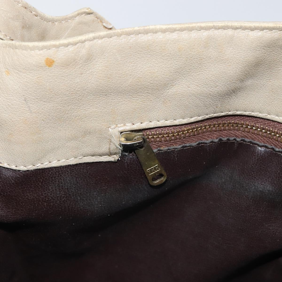 BOTTEGA VENETA Shoulder Bag Leather Beige Auth bs32186