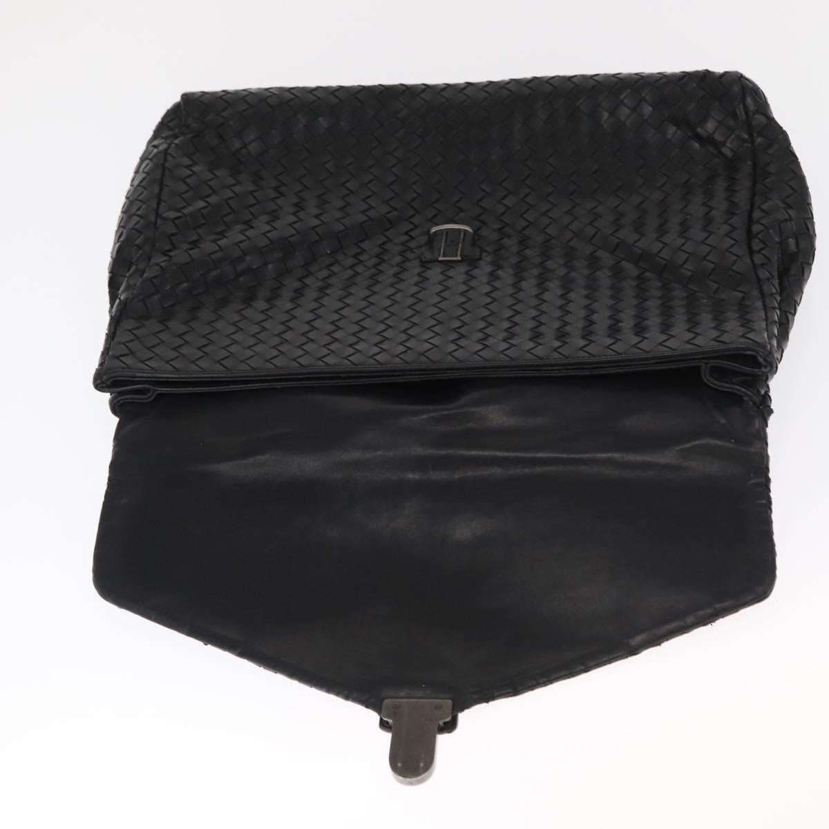 BOTTEGA VENETA INTRECCIATO Business Bag Leather Black 113095 Auth bs32187