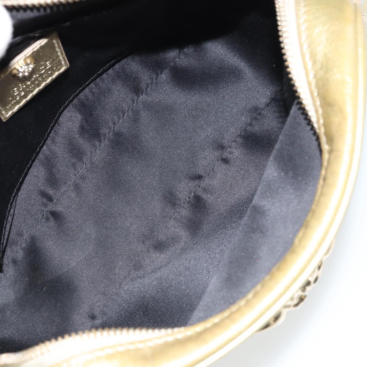 VERSACE Shoulder Bag Leather Gold Auth bs32189