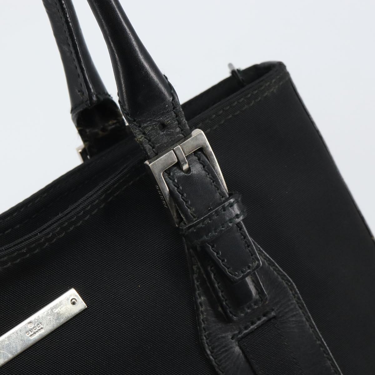 GUCCI Tote Bag Canvas Leather Black Silver 001 1098 2123 Auth bs32193