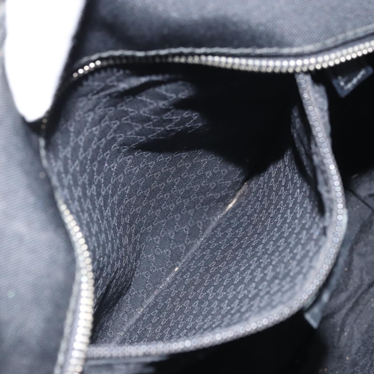 GUCCI Tote Bag Canvas Leather Black Silver 001 1098 2123 Auth bs32193