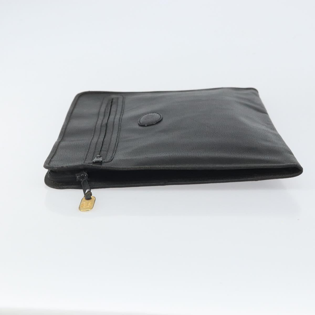 GUCCI Clutch Bag Leather Black 015 399 0282 Auth bs32210