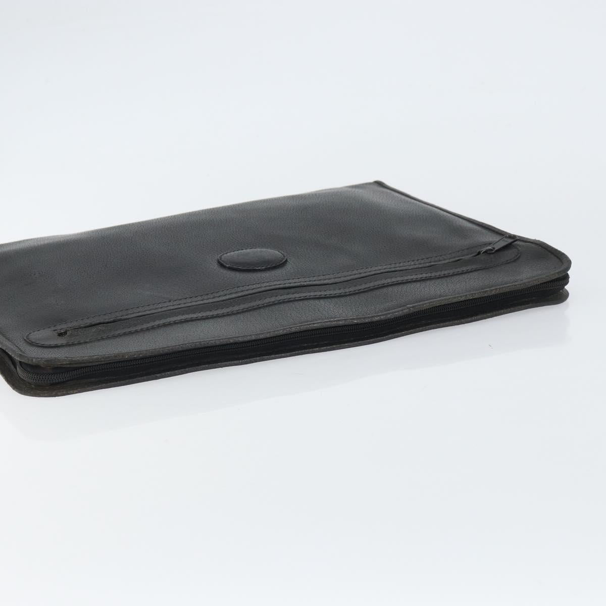 GUCCI Clutch Bag Leather Black 015 399 0282 Auth bs32210