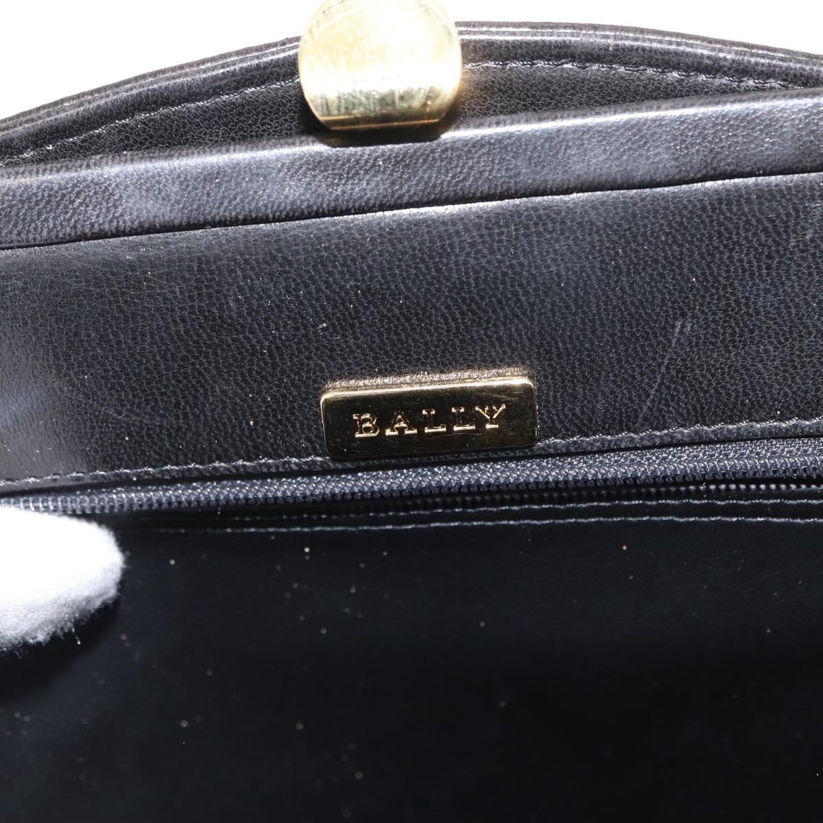 BALLY Chain Shoulder Bag Patent leather Gold Black Auth bs32211