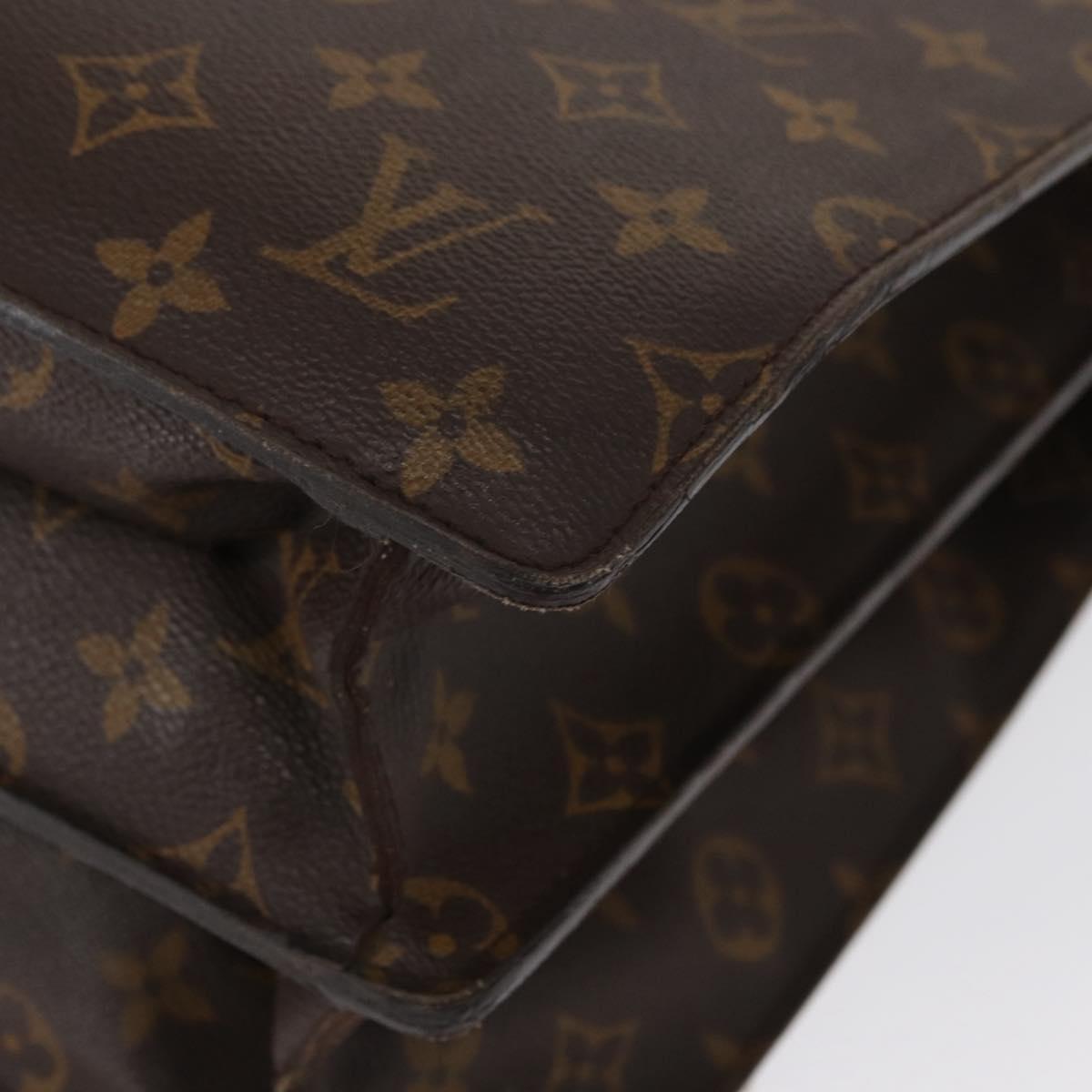 LOUIS VUITTON Monogram Serviette Fermoir Business Bag M53305 LV Auth bs32213