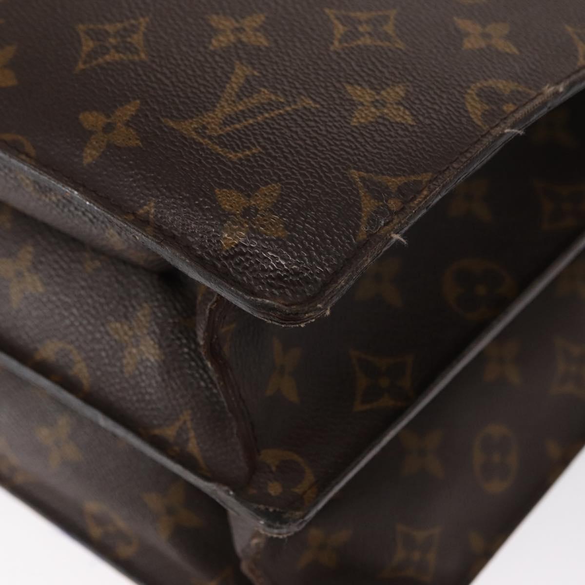 LOUIS VUITTON Monogram Serviette Fermoir Business Bag M53305 LV Auth bs32213