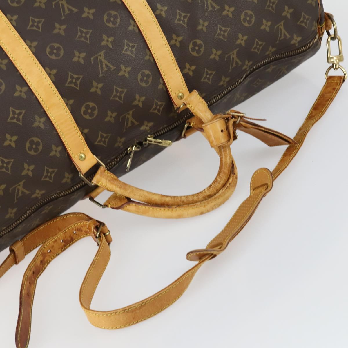 LOUIS VUITTON Monogram Keepall Bandouliere 60 Boston Bag M41412 LV Auth bs32216