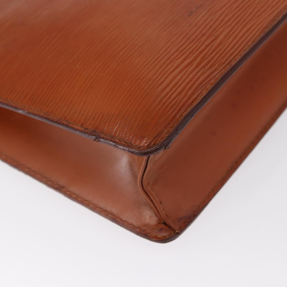 LOUIS VUITTON Epi Pochette Homme Bag Brown Zipangu Gold M52528 LV Auth bs32222