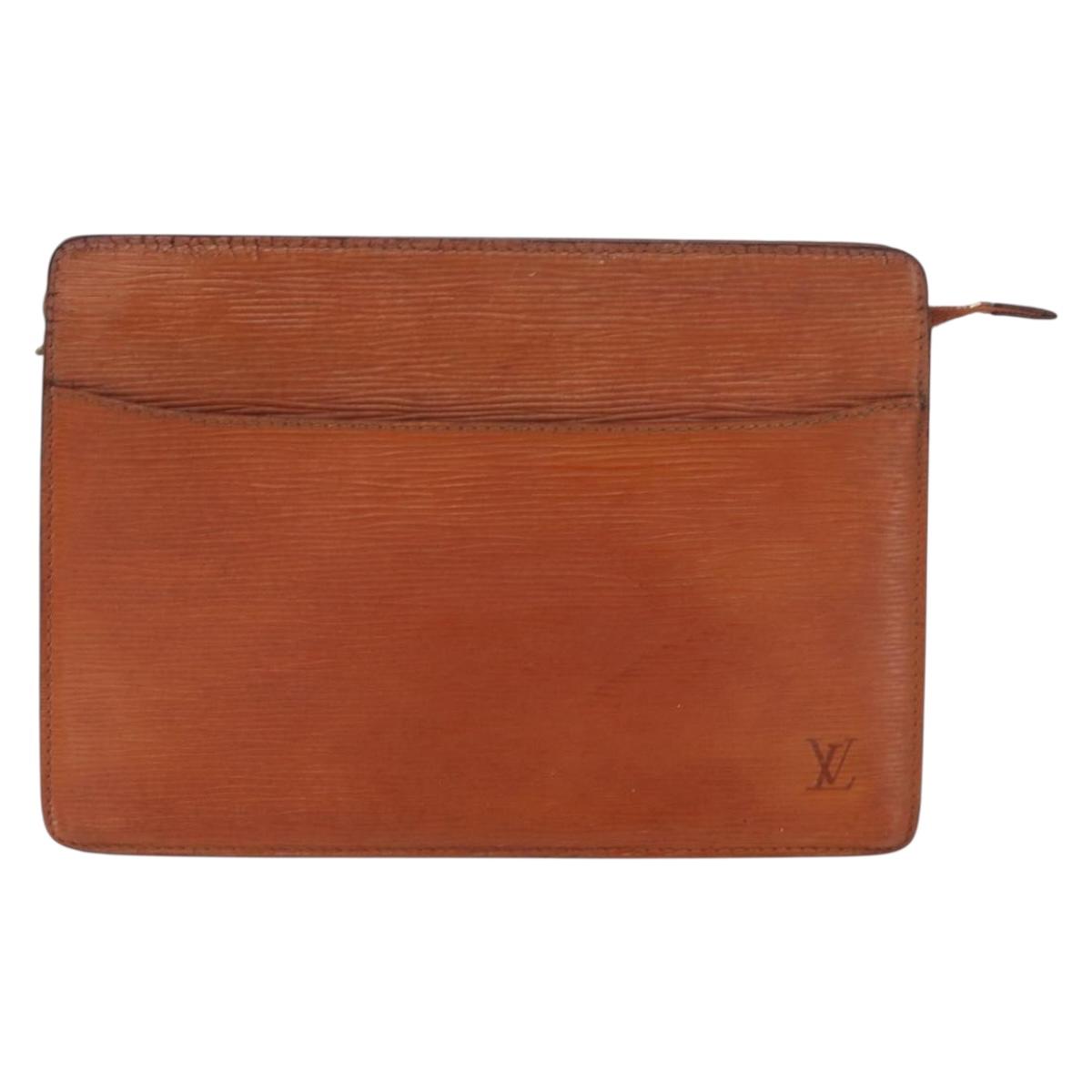 LOUIS VUITTON Epi Pochette Homme Bag Brown Zipangu Gold M52528 LV Auth bs32222