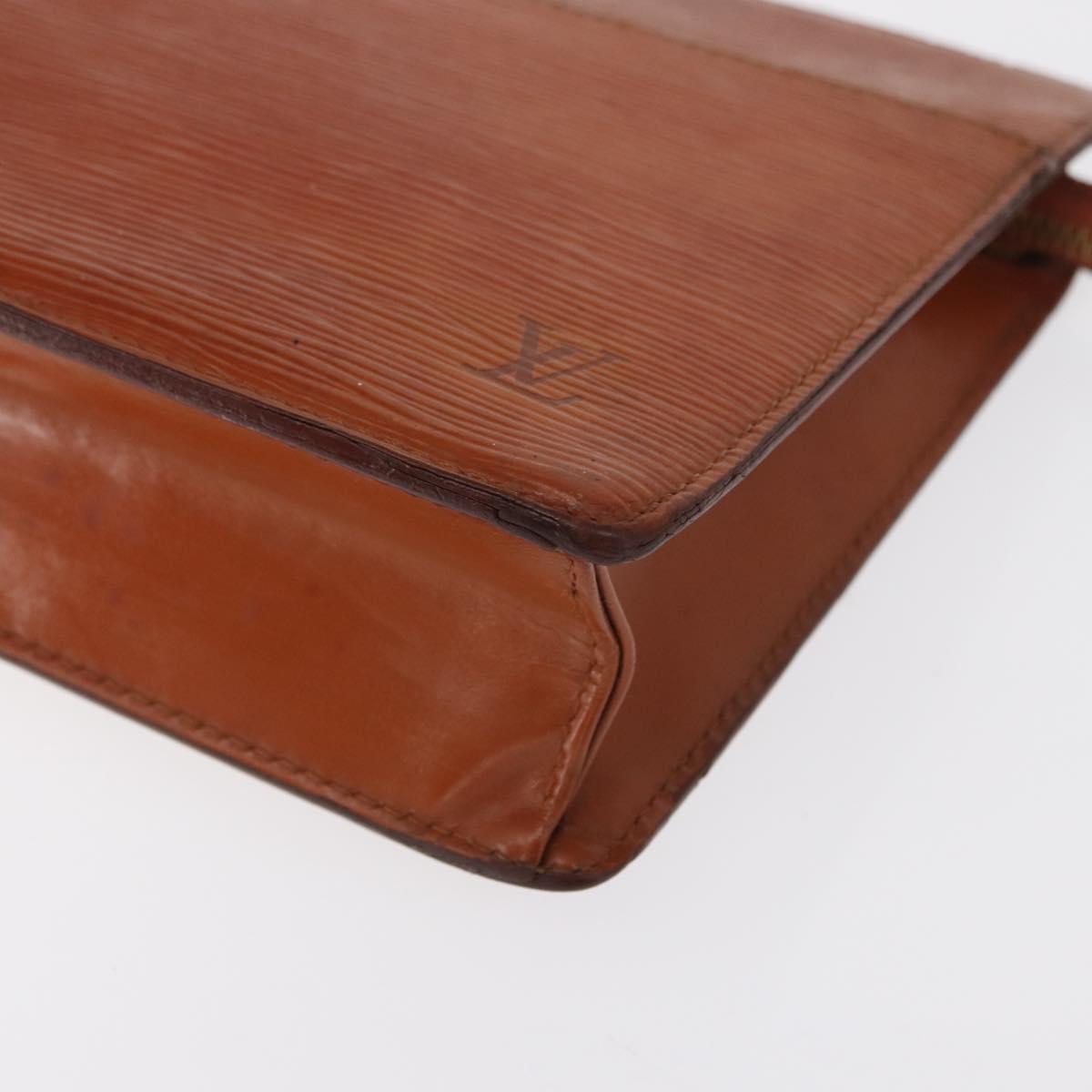 LOUIS VUITTON Epi Pochette Homme Bag Brown Zipangu Gold M52528 LV Auth bs32222