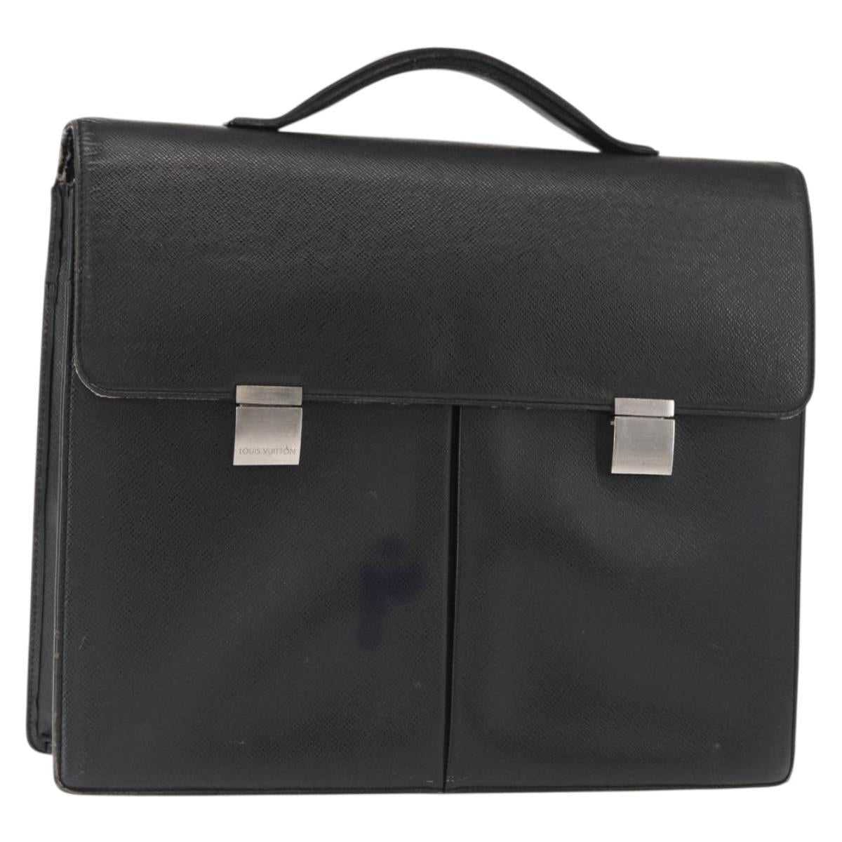 LOUIS VUITTON Taiga Serviette Kazan Business Bag Ardoise M30802 LV Auth bs32229