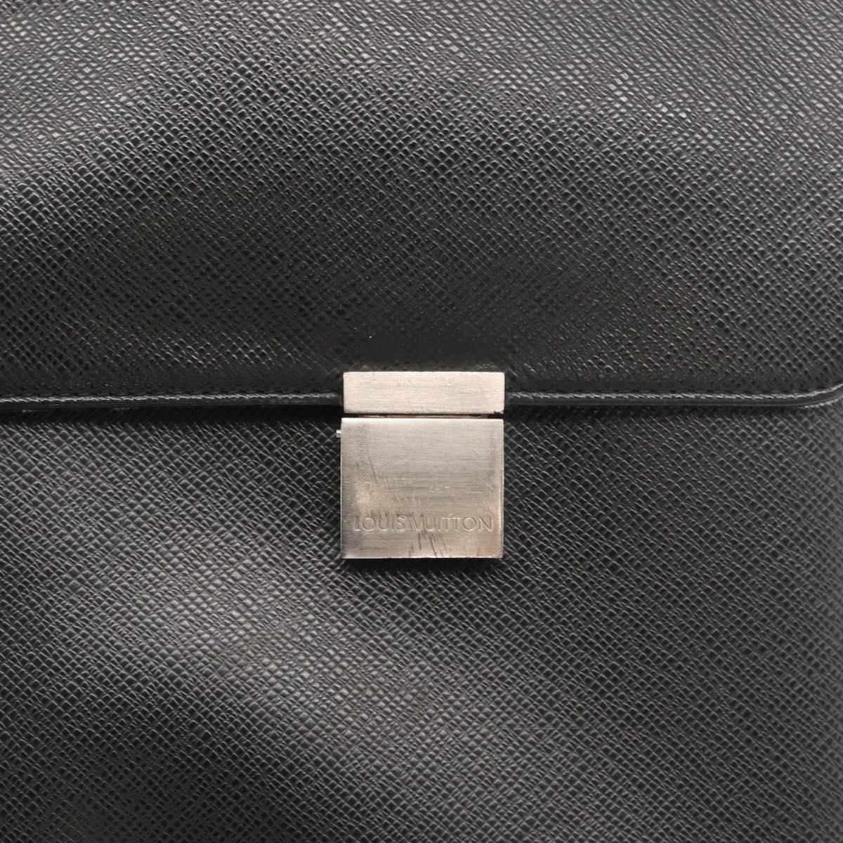 LOUIS VUITTON Taiga Serviette Kazan Business Bag Ardoise M30802 LV Auth bs32229