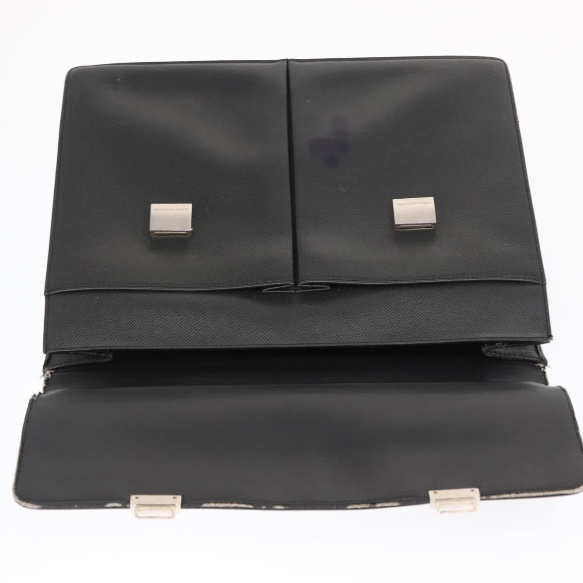 LOUIS VUITTON Taiga Serviette Kazan Business Bag Ardoise M30802 LV Auth bs32229