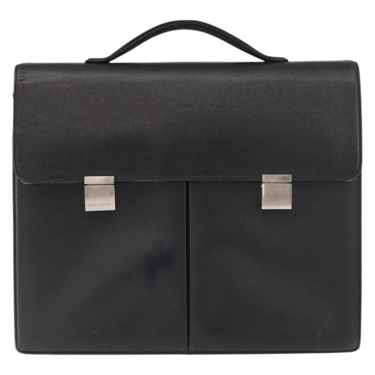 LOUIS VUITTON Taiga Serviette Kazan Business Bag Ardoise M30802 LV Auth bs32229