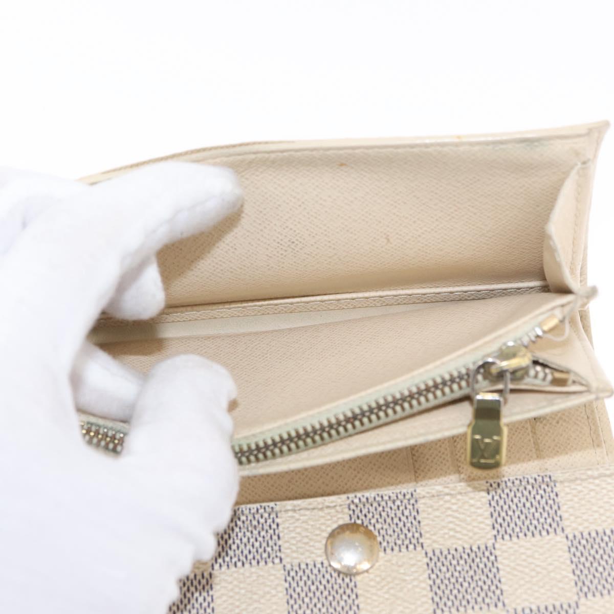 LOUIS VUITTON Damier Azur Portefeuille Alexandra Wallet N63068 LV Auth bs32238