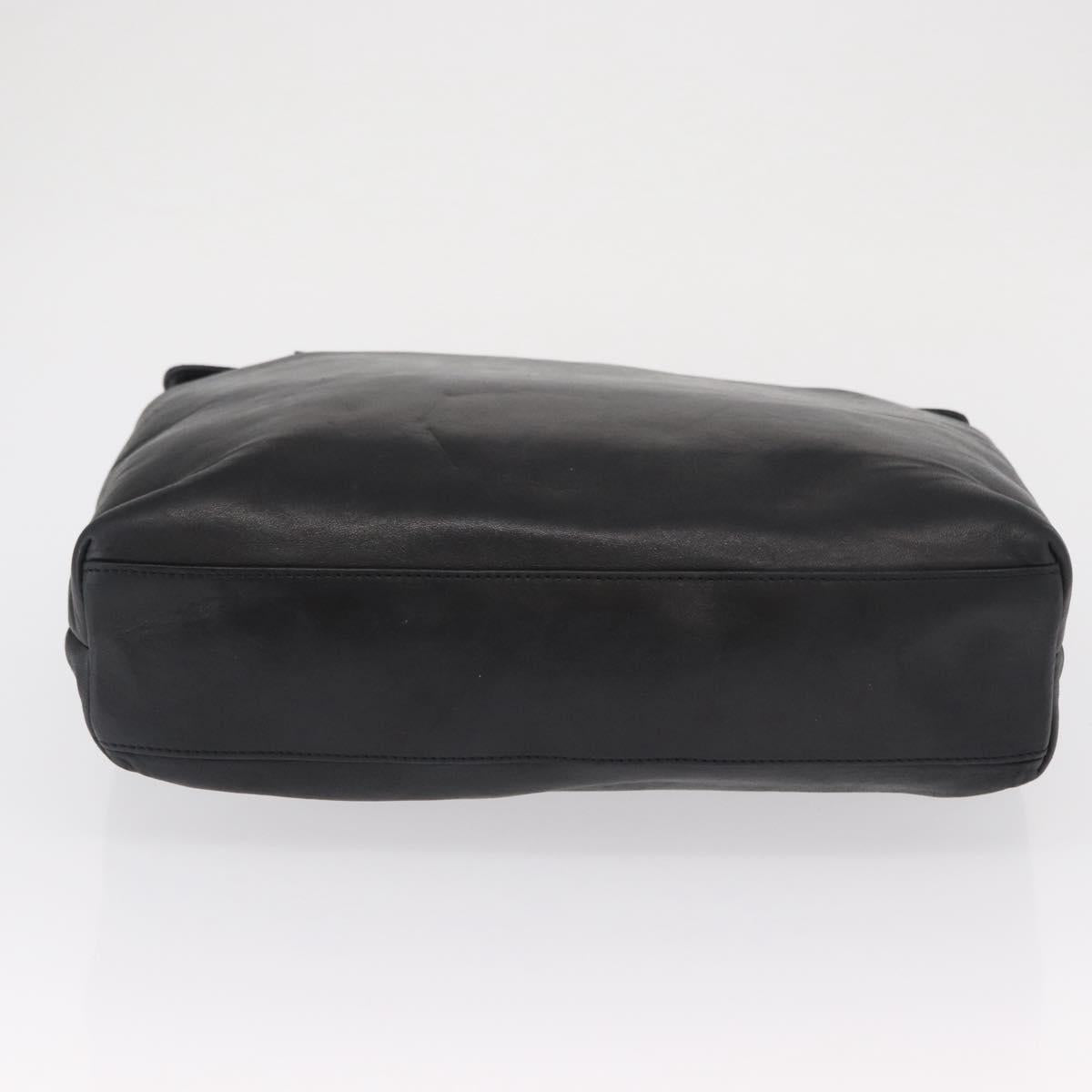 Salvatore Ferragamo Shoulder Bag Leather Black Silver Auth bs32241