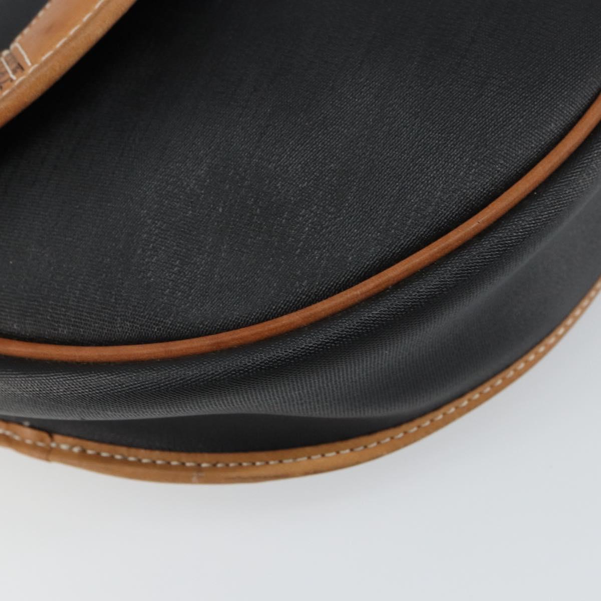 Christian Dior Shoulder Bag Canvas Black Gold Auth bs32245