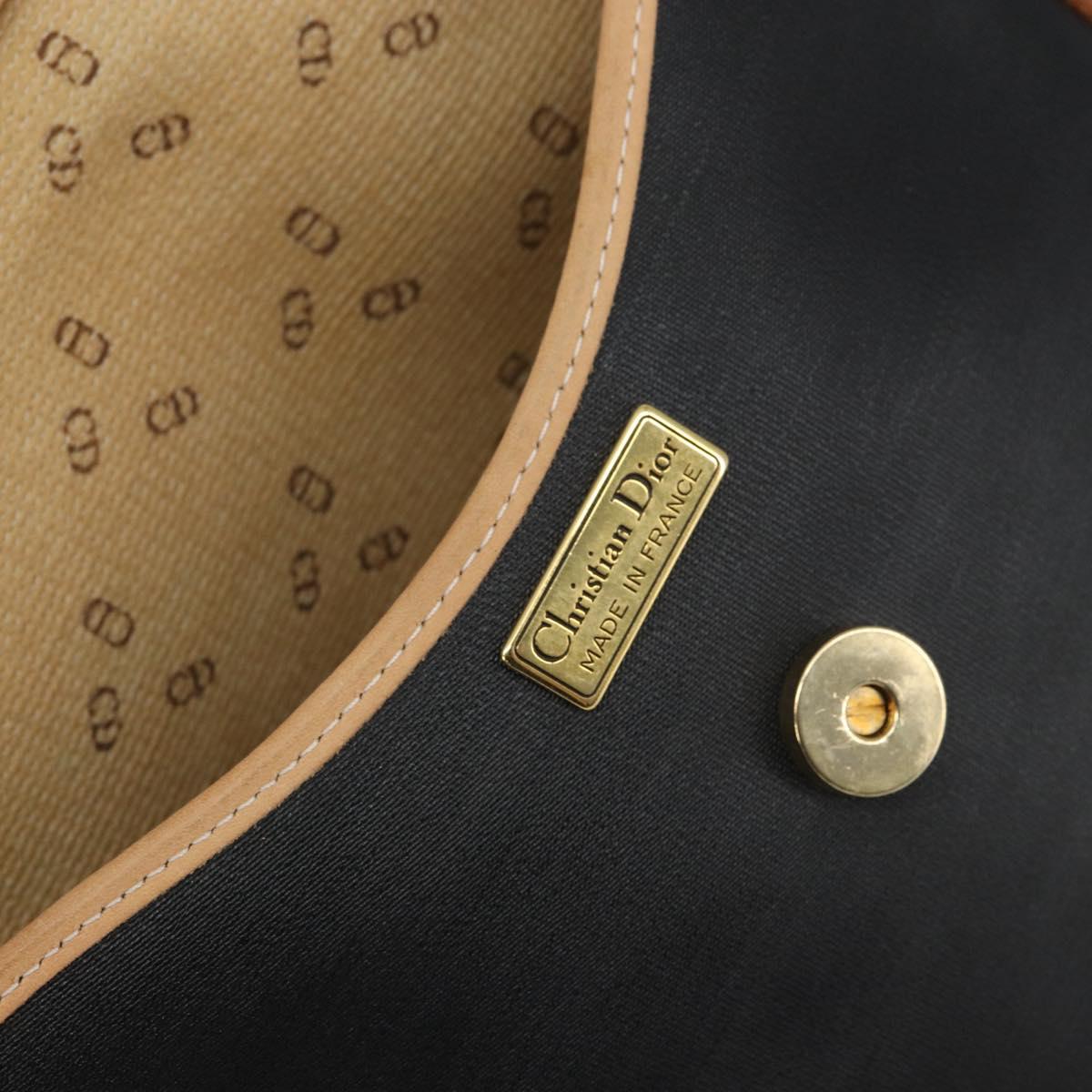 Christian Dior Shoulder Bag Canvas Black Gold Auth bs32245