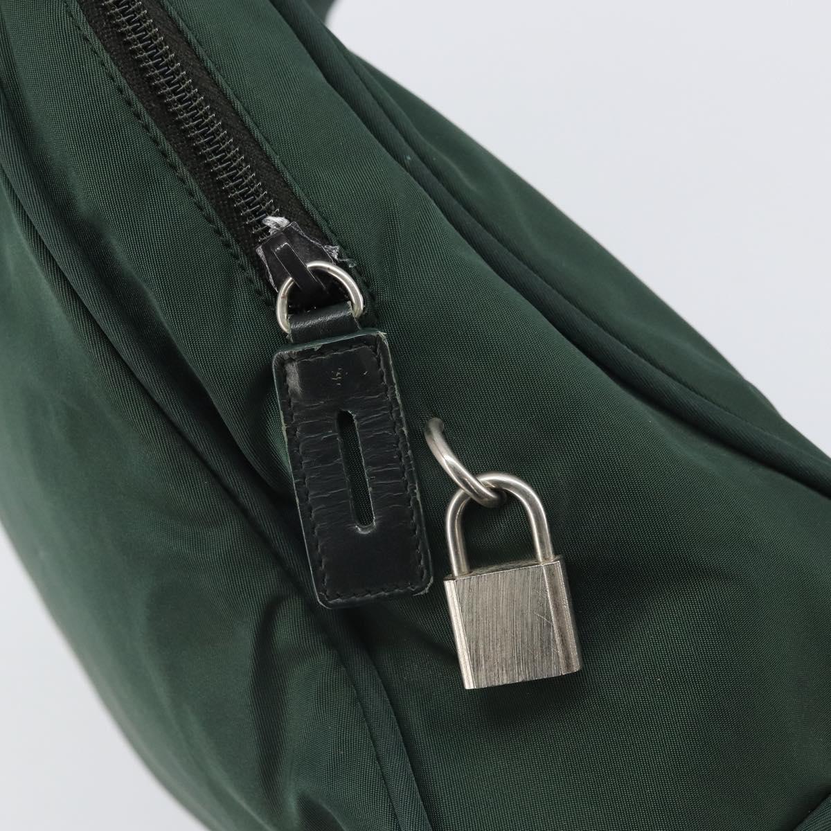 PRADA Tote Bag Nylon Green Silver Auth bs32246