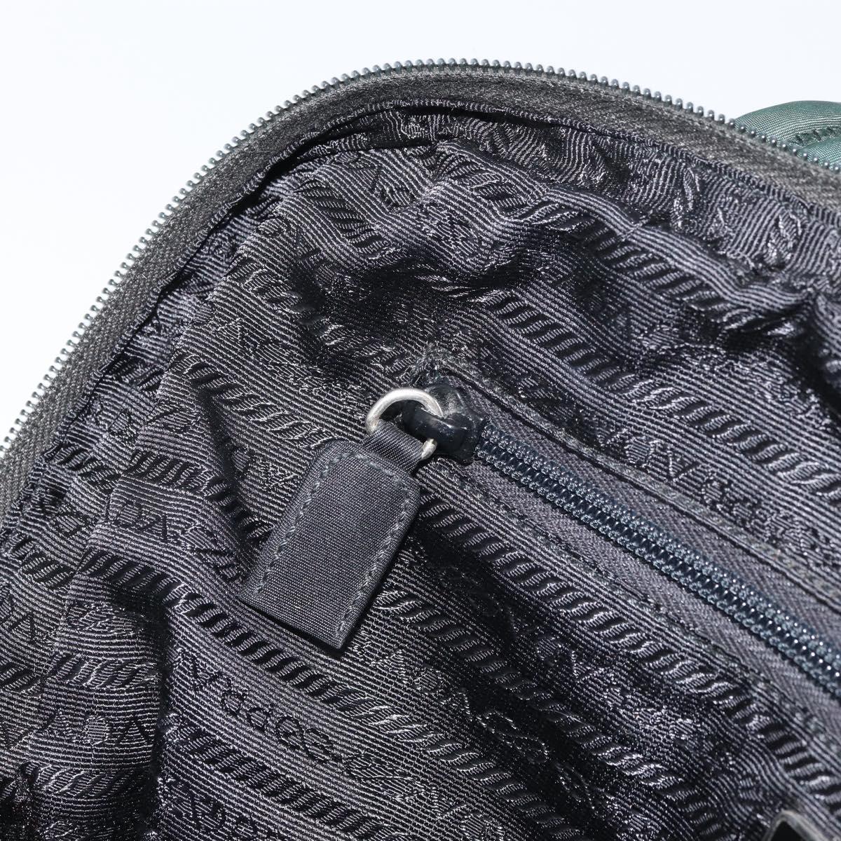 PRADA Tote Bag Nylon Green Silver Auth bs32246