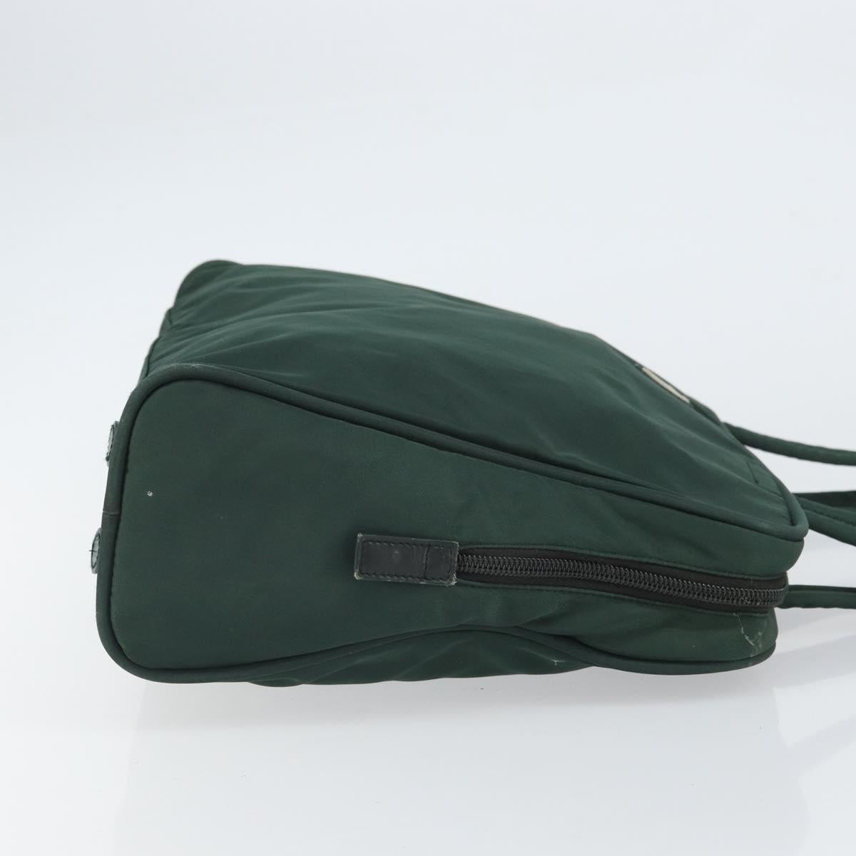 PRADA Tote Bag Nylon Green Silver Auth bs32246