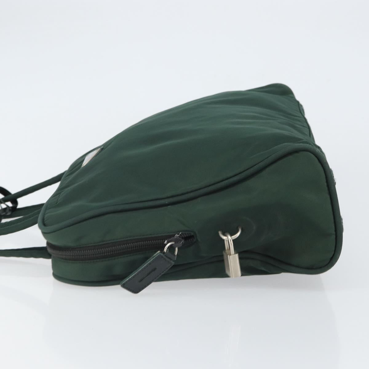 PRADA Tote Bag Nylon Green Silver Auth bs32246