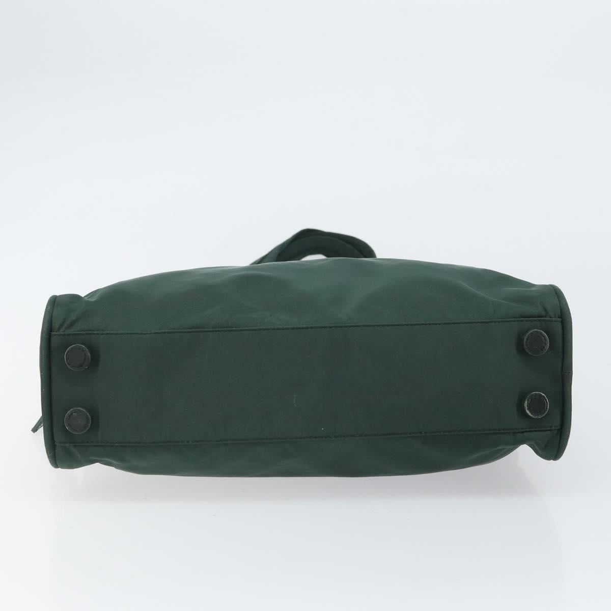 PRADA Tote Bag Nylon Green Silver Auth bs32246